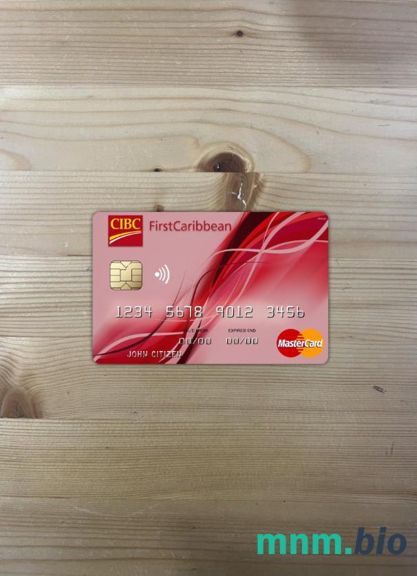 Bahamas FirstCaribbean International bank wygląd zdjęcia mastercard skan PSD + zdjęcie